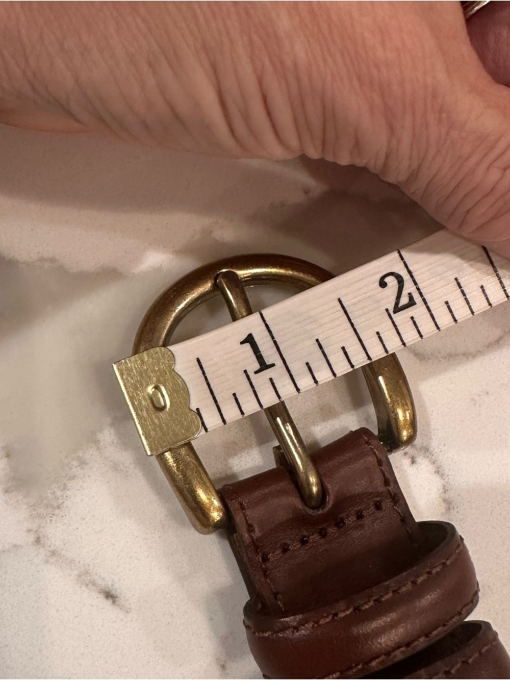 Jos A Bank Italian Leather Belt Brass Buckle Mens 46 Brown Professional Career - Picture 8 of 12